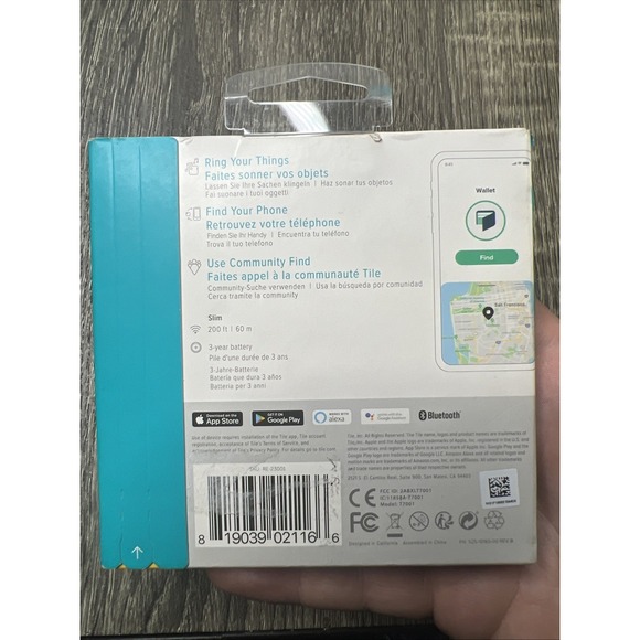 New! Tile Slim Bluetooth Tracker Wallet Finder Locator 3 Year Battery NIP - Picture 3 of 5
